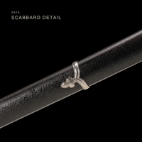 Unsharpened Han-Tachi Katana — Mirror-Polished 5160, Textured Black Saya — gallery image 4