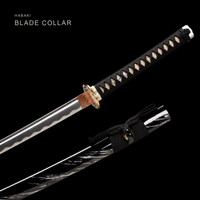 Unsharpened Drifting Shadow Katana — Streaked Black Saya, Copper Seppa — gallery image 5