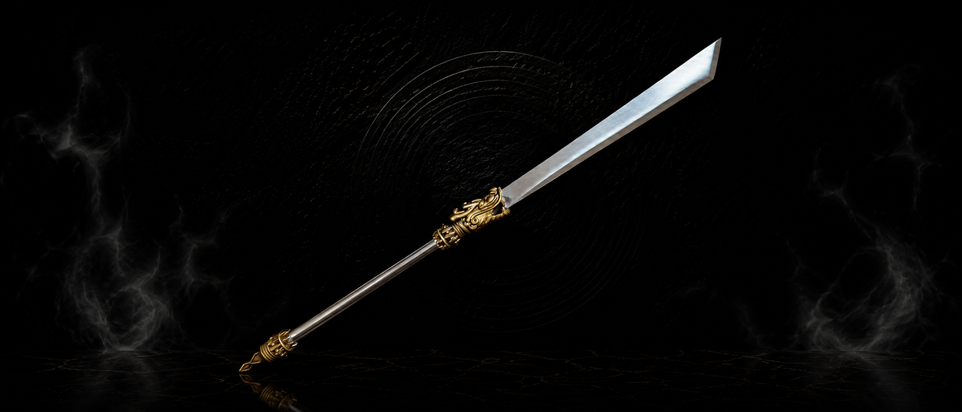 Ornamental Short Spear Miniature - detail view - MythArc collectible