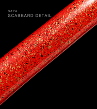 Unsharpened Blackened Collector Katana — Red Metallic Saya — gallery image 7