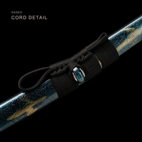 Unsharpened Ocean Dragon Katana — Teal Cloud Saya, Silver Wave Tsuba — gallery image 6