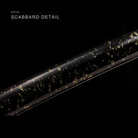 Unsharpened Patterned-Steel Collector Katana — Purple Ito, Gold-Fleck Saya — gallery image 8