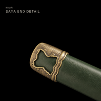 Unsharpened Type 98 Gunto Reproduction — Mirror-Polished, Leather-Wrapped Saya — gallery image 6