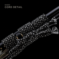 Unsharpened Eagle-Motif Katana — Mirror-Polished 5160, Black Lacquered Saya — gallery image 6
