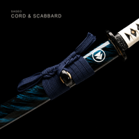 Unsharpened Mirror-Polished Collector Katana — High-Manganese Steel, Green-Bark Lacquer Saya — gallery image 6