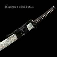 Unsharpened Gilt-Lion Collector Katana — Clay-Tempered T10, Lacquered Saya — gallery image 6
