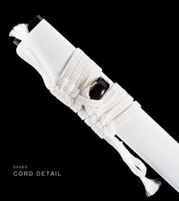 Unsharpened White Dragonfly Collector Katana — 1065 Steel, Piano-Lacquer Saya — gallery image 6