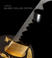 Unsharpened Collector Katana — Gold-Menuki Ito, Black Speckled Saya — gallery image 4