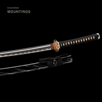 Unsharpened Drifting Shadow Katana — Streaked Black Saya, Copper Seppa — gallery image 6