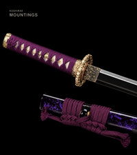Unsharpened Purple Flame Katana for Display – Mirror Polish — gallery image 6