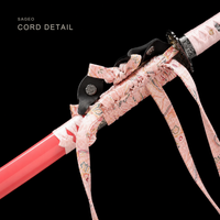 Unsharpened Deep-Curve Tachi — Patterned Steel, Coral Saya, Sakura Ito — gallery image 5