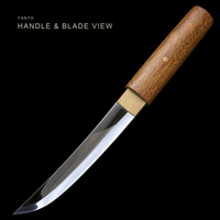 Unsharpened Wenge Tanto — Shinogi Profile, Brass Habaki — gallery image 5