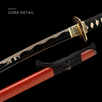 Unsharpened Rising Dragon Katana — Vermilion Saya, Gold Openwork Tsuba — gallery image 7