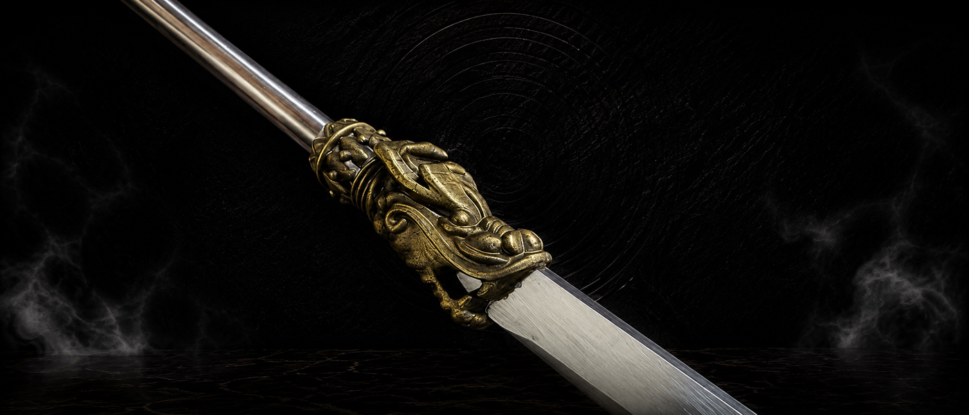 Ornamental Short Spear Miniature - display view - MythArc collectible