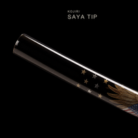 Unsharpened Eagle-Motif Katana — Mirror-Polished 5160, Black Lacquered Saya — gallery image 7