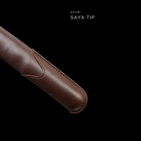 Unsharpened Folded Steel Collector Type 98 Sword — Tan Ito, Brown Leather Saya — gallery image 7