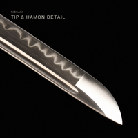Unsharpened Deep-Curve Tachi — Clay-Tempered T10, Powder-Blue Ito, Kamon Saya — gallery image 7