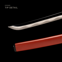 Unsharpened Rising Dragon Katana — Vermilion Saya, Gold Openwork Tsuba — gallery image 8
