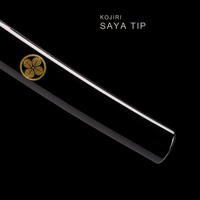 Unsharpened Dragon Plum Katana — Black Kamon Saya, Red-Accent Ito — gallery image 6