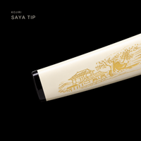 Unsharpened Chonglou Katana — Gold-Painted White Saya, Floral Mokko Tsuba — gallery image 7