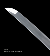Unsharpened Twin-Fish Wave Collector Katana — 1065 Steel, Piano-Lacquer Saya — gallery image 7