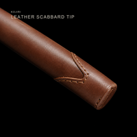 Unsharpened Folded Steel Collector Type 98 Sword — Tan Ito, Studded Leather Saya — gallery image 6