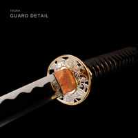 Unsharpened Drifting Shadow Katana — Streaked Black Saya, Copper Seppa — gallery image 7