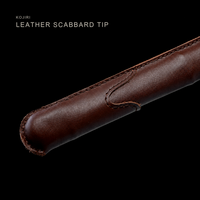Unsharpened Kobuse Jigane Collector Type 98 Sword — Tan Ito, Brown Leather Saya — gallery image 7