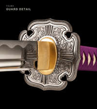 Unsharpened Deep-Curve Tachi for Display – 5160 Steel, Viper Saya — gallery image 6