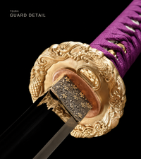 Unsharpened Purple Flame Katana for Display – Mirror Polish — gallery image 7