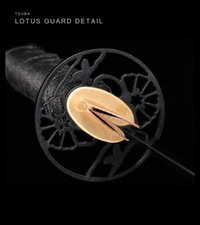 Unsharpened Lotus-Openwork Collector Katana — Clay-Tempered T10, Iron Tsuba — gallery image 7
