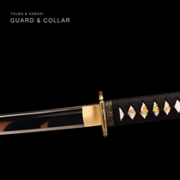 Unsharpened Type 98 Gunto Reproduction — Mirror-Polished, Leather-Wrapped Saya — gallery image 7