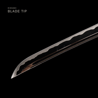 Unsharpened Mirror-Polished Collector Katana — High-Manganese Steel, Green-Bark Lacquer Saya — gallery image 7