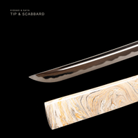 Unsharpened Aurora Katana for Display – 5160 Steel, Slim Saya — gallery image 7