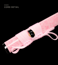 Unsharpened Pink Collector Katana — Pink Saya and Ito, Gold Openwork Tsuba — gallery image 5