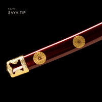 Unsharpened Purple Cloud Tachi — Mirror-Polished 1060, Burgundy Kamon Saya — gallery image 7