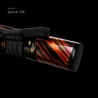 Unsharpened Sea Swallow Katana — Flame-Striped Saya, Silver Mokko Tsuba — gallery image 7