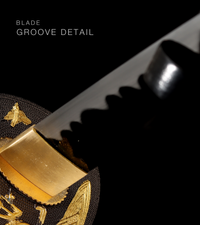 Unsharpened Blackened Collector Katana — Grey Ito, Silver-White Saya — gallery image 8