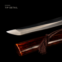 Unsharpened T10 Collector Wakizashi — Red-Brown Wood Saya, Copper Fittings — gallery image 7