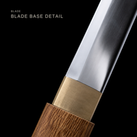 Unsharpened Wenge Tanto — Shinogi Profile, Brass Habaki — gallery image 6