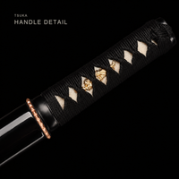Unsharpened Shell-Inlay Wakizashi — Mirror-Polished 1065, Copper Fittings — gallery image 8