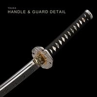 Unsharpened Twisted-Grain Katana — Folded T8, White Eagle Saya — gallery image 6