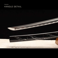 Unsharpened Drifting Shadow Katana — Streaked Black Saya, Copper Seppa — gallery image 8