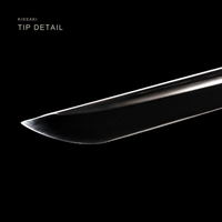 Unsharpened Dragonfly Collector Katana — Black Textured Saya, Brown Ito, Iron Tsuba — gallery image 8