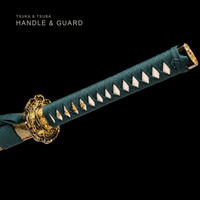 Unsharpened Pan Collector Katana — Grade 45 Carbon Steel, Lacquered Hardwood Saya — gallery image 8