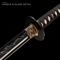 Unsharpened Wave-Hamon Katana — Clay-Tempered T1095, Bo-Hi and True Yokote — gallery image 8