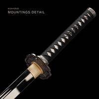 Unsharpened Han-Tachi Katana — Mirror-Polished 5160, Textured Black Saya — gallery image 7