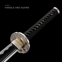 Unsharpened Sea Swallow Katana — Flame-Striped Saya, Silver Mokko Tsuba — gallery image 8