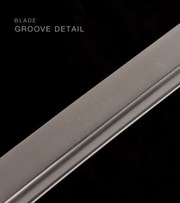 Unsharpened Collector Katana — Black Ito, Russet Carved Saya — gallery image 8