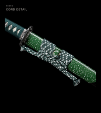 Unsharpened Hira-Zukuri Katana for Display – Silver Dragon Fittings — gallery image 6